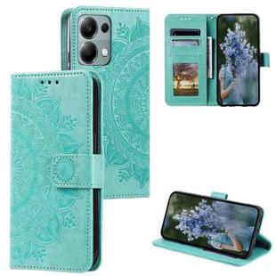 For Motorola Edge 60 Fusion Totem Flower Embossed Leather Phone Case with Lanyard(Green)