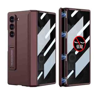 For Samsung Galaxy Z Fold6 GKK Integrated Anti Peep Full Coverage Magnetic Fold Phone Case(Wine Red)