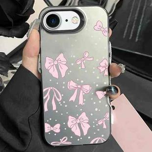 For iPhone 7 / 8 / SE 2022 Silver Painting PC Hybrid TPU Phone Case(Bow Black)