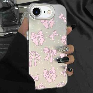 For iPhone 7 / 8 / SE 2022 Silver Painting PC Hybrid TPU Phone Case(Bow White)