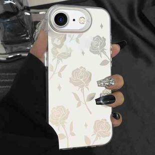 For iPhone 7 / 8 / SE 2022 Silver Painting PC Hybrid TPU Phone Case(Hollow Rose White)