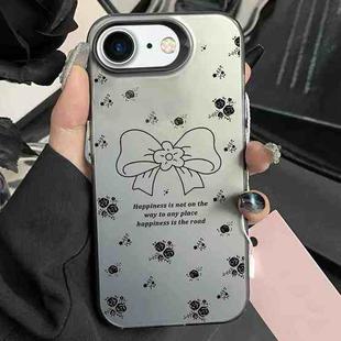 For iPhone 7 / 8 / SE 2022 Silver Painting PC Hybrid TPU Phone Case(Floral Bow Black)