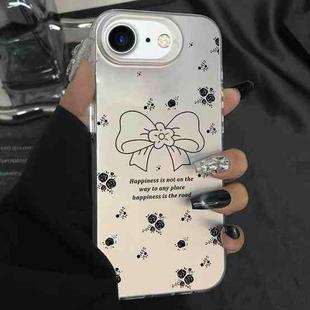 For iPhone 7 / 8 / SE 2022 Silver Painting PC Hybrid TPU Phone Case(Floral Bow White)