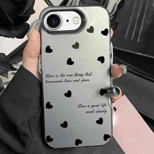 For iPhone 7 / 8 / SE 2022 Silver Painting PC Hybrid TPU Phone Case(Love Hearts Black)