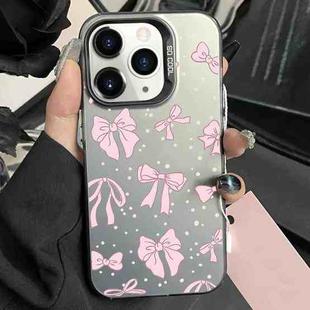 For iPhone 11 Pro Silver Painting PC Hybrid TPU Phone Case(Bow Black)