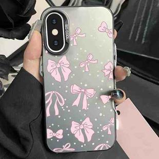 For iPhone X / XS Silver Painting PC Hybrid TPU Phone Case(Bow Black)