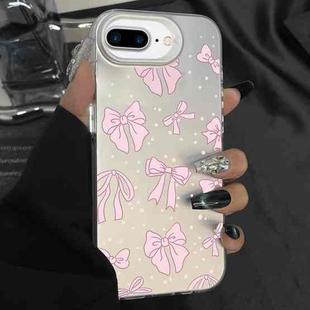 For iPhone 7 Plus / 8 Plus Silver Painting PC Hybrid TPU Phone Case(Bow White)