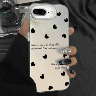 For iPhone 7 Plus / 8 Plus Silver Painting PC Hybrid TPU Phone Case(Love Hearts White)