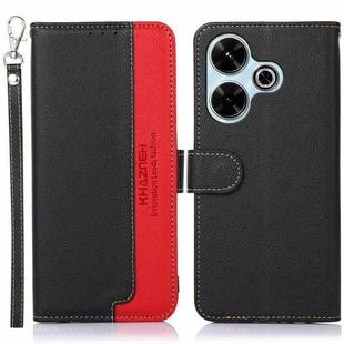 For Xiaomi Redmi 13 4G KHAZNEH Litchi Texture Leather RFID Phone Case(Black)