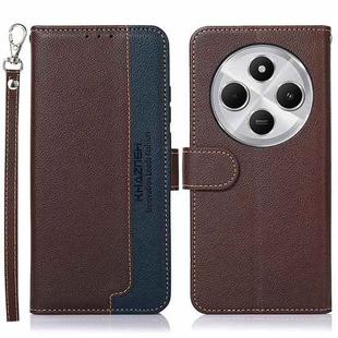 For Redmi 14C 4G KHAZNEH Litchi Texture Leather RFID Phone Case(Brown)