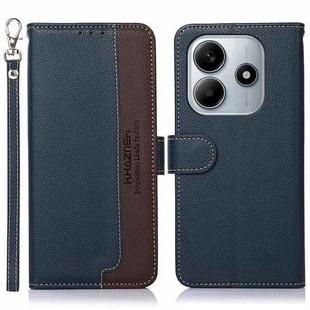 For Redmi Note 14 4G 164.84mm KHAZNEH Litchi Texture Leather RFID Phone Case(Blue)