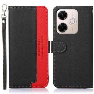 For Redmi 13X KHAZNEH Litchi Texture Leather RFID Phone Case(Black)