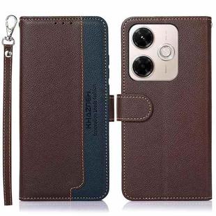 For Redmi 13X KHAZNEH Litchi Texture Leather RFID Phone Case(Brown)