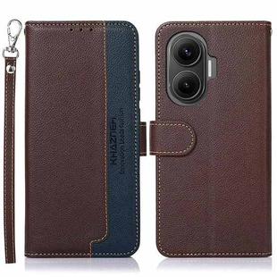 For Redmi Turbo 4 Pro KHAZNEH Litchi Texture Leather RFID Phone Case(Brown)