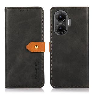 For Redmi Turbo 4 Pro KHAZNEH Cowhide Texture Flip Leather Phone Case(Black)