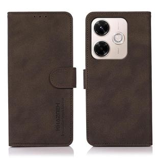 For Redmi 13x KHAZNEH Matte Texture Leather Phone Case(Brown)