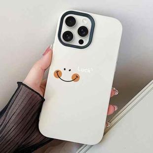 For iPhone 15 Pro Smile Face PC Hybrid TPU Phone Case(White)