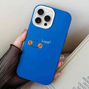For iPhone 15 Pro Smile Face PC Hybrid TPU Phone Case(Blue)