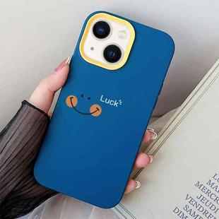 For iPhone 14 Plus Smile Face PC Hybrid TPU Phone Case(Royal Blue)