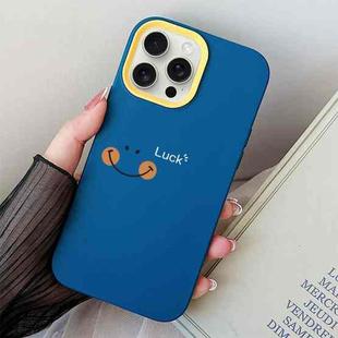 For iPhone 14 Pro Smile Face PC Hybrid TPU Phone Case(Royal Blue)