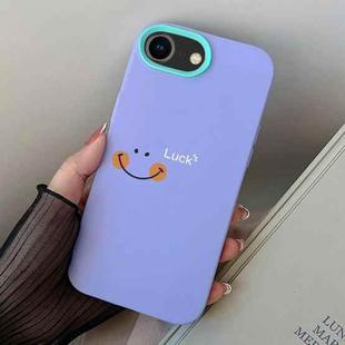 For iPhone 7 / 8 / SE 2022 Smile Face PC Hybrid TPU Phone Case(Purple)