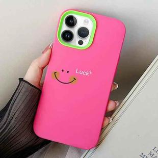 For iPhone 12 / 12 Pro Smile Face PC Hybrid TPU Phone Case(Rose Red)