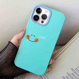For iPhone 12 Pro Max Smile Face PC Hybrid TPU Phone Case(Sky Cyan)