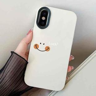 For iPhone X / XS Smile Face PC Hybrid TPU Phone Case(White)