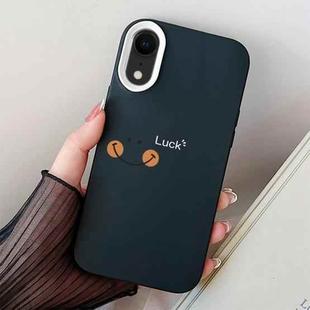 For iPhone XR Smile Face PC Hybrid TPU Phone Case(Black)