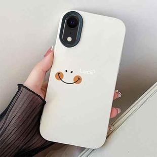 For iPhone XR Smile Face PC Hybrid TPU Phone Case(White)