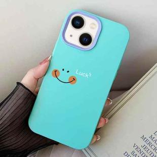 For iPhone 13 mini Smile Face PC Hybrid TPU Phone Case(Sky Cyan)