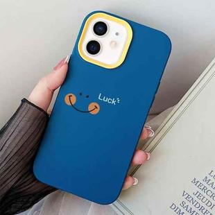 For iPhone 12 mini Smile Face PC Hybrid TPU Phone Case(Royal Blue)