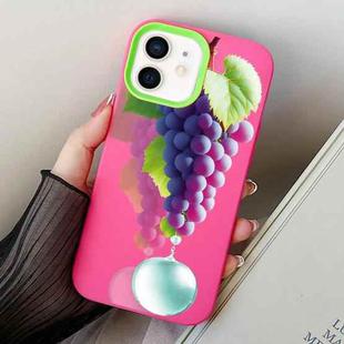 For iPhone 11 Grape Pattern PC Hybrid TPU Phone Case(Rose Red)