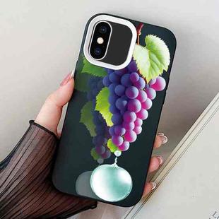 For iPhone X / XS Grape Pattern PC Hybrid TPU Phone Case(Black)