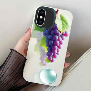 For iPhone X / XS Grape Pattern PC Hybrid TPU Phone Case(White)