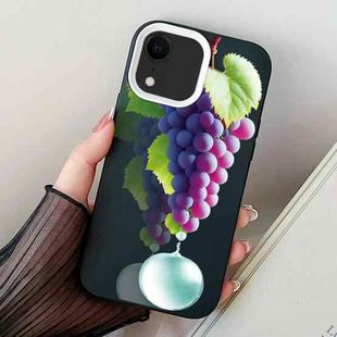 For iPhone XR Grape Pattern PC Hybrid TPU Phone Case(Black)