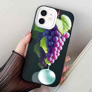 For iPhone 12 mini Grape Pattern PC Hybrid TPU Phone Case(Black)