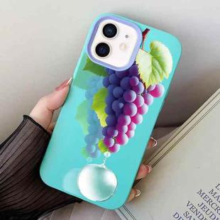 For iPhone 12 mini Grape Pattern PC Hybrid TPU Phone Case(Sky Cyan)