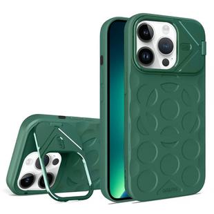 For iPhone 13 Pro Max Lens Frame Holder MagSafe PC Hybrid TPU Phone Case(Deep Green)