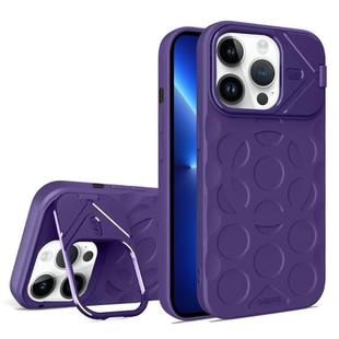 For iPhone 13 Pro Lens Frame Holder MagSafe PC Hybrid TPU Phone Case(Purple)