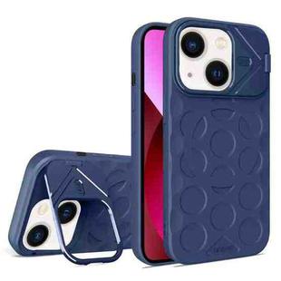 For iPhone 13 Lens Frame Holder MagSafe PC Hybrid TPU Phone Case(Royal Blue)