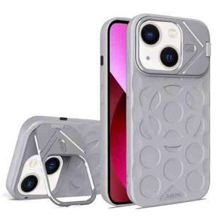 For iPhone 13 Lens Frame Holder MagSafe PC Hybrid TPU Phone Case(Titanium Gray)