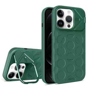 For iPhone 12 Pro Lens Frame Holder MagSafe PC Hybrid TPU Phone Case(Deep Green)