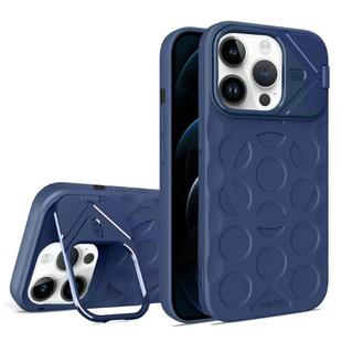 For iPhone 12 Pro Max Lens Frame Holder MagSafe PC Hybrid TPU Phone Case(Royal Blue)