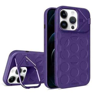 For iPhone 12 Pro Max Lens Frame Holder MagSafe PC Hybrid TPU Phone Case(Purple)