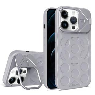 For iPhone 12 Pro Max Lens Frame Holder MagSafe PC Hybrid TPU Phone Case(Titanium Gray)