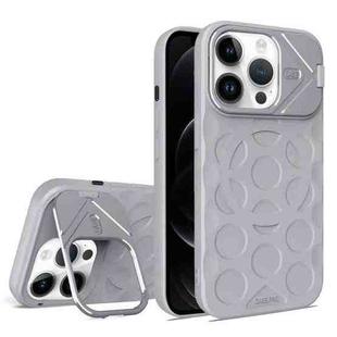 For iPhone 11 Pro Max Lens Frame Holder MagSafe PC Hybrid TPU Phone Case(Titanium Gray)