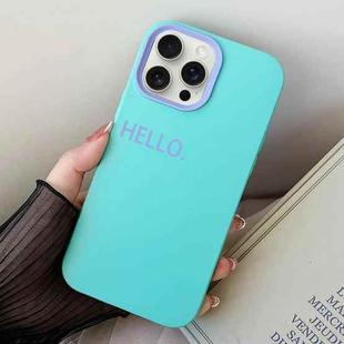 For iPhone 15 Pro Max HELLO Word PC Hybrid TPU Phone Case(Sky Cyan)