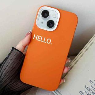 For iPhone 15 HELLO Word PC Hybrid TPU Phone Case(White)