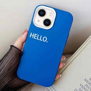 For iPhone 14 Plus HELLO Word PC Hybrid TPU Phone Case(Blue)